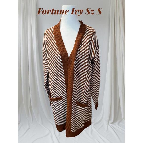 Fortune Ivy Women's Patterned Cardigan - Size S - Picture 1 of 4